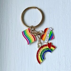 Rainbow Love is Love Love Wins Pride Keychain